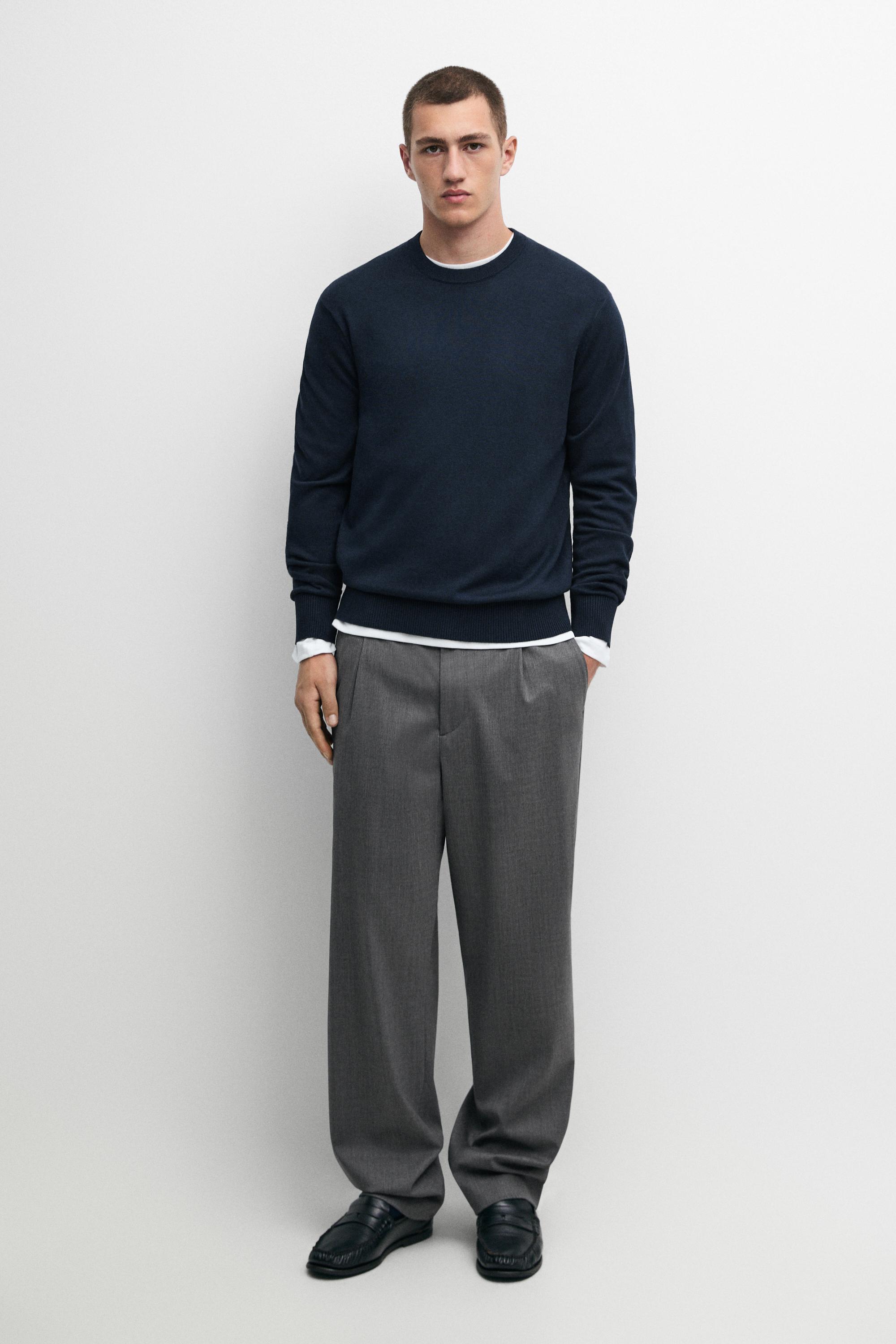 Cotton blend knit sweater